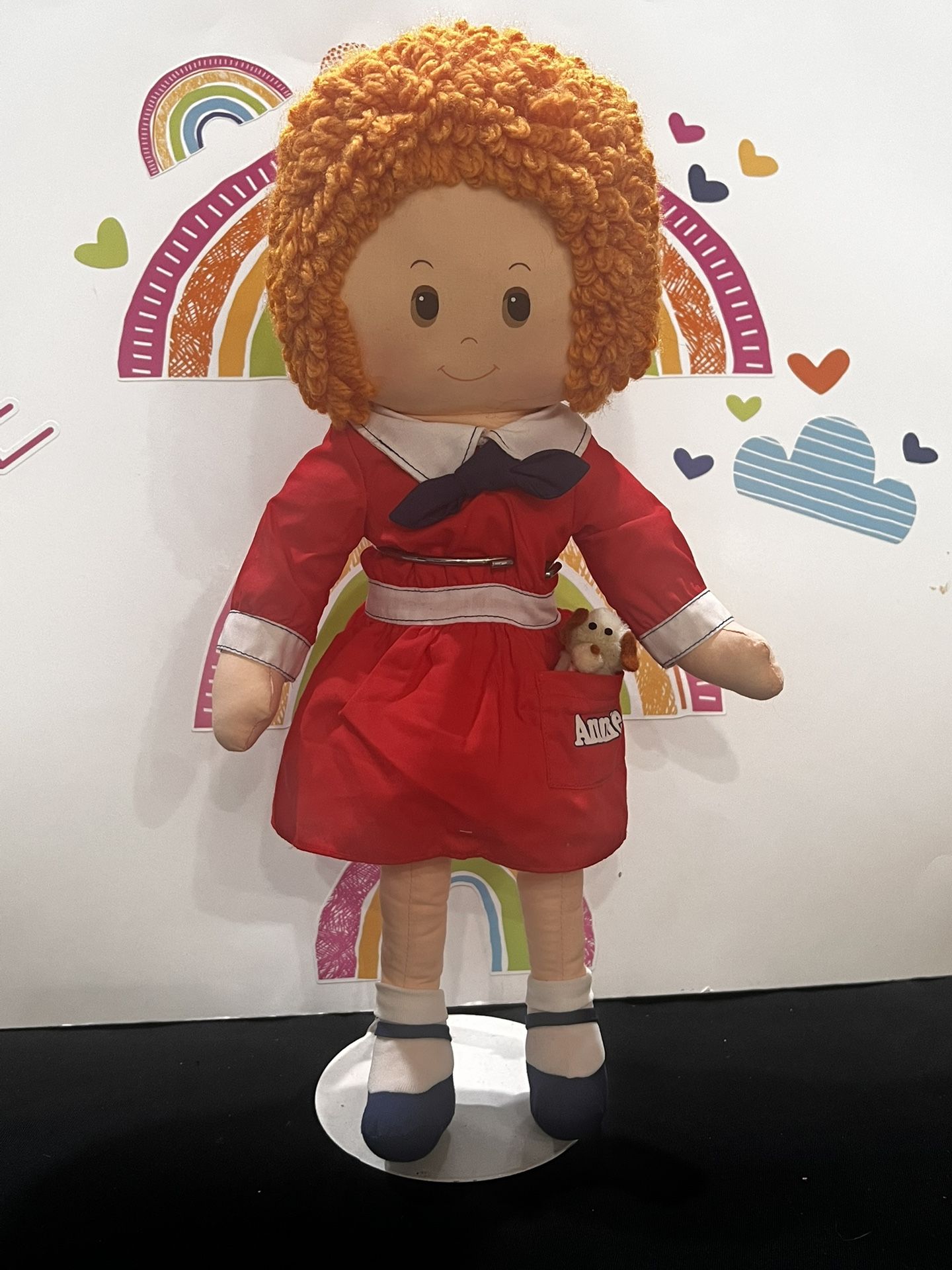 ANNIE 16 INCH SOFT DOLL - WITH PUPPY IN HER POCKET