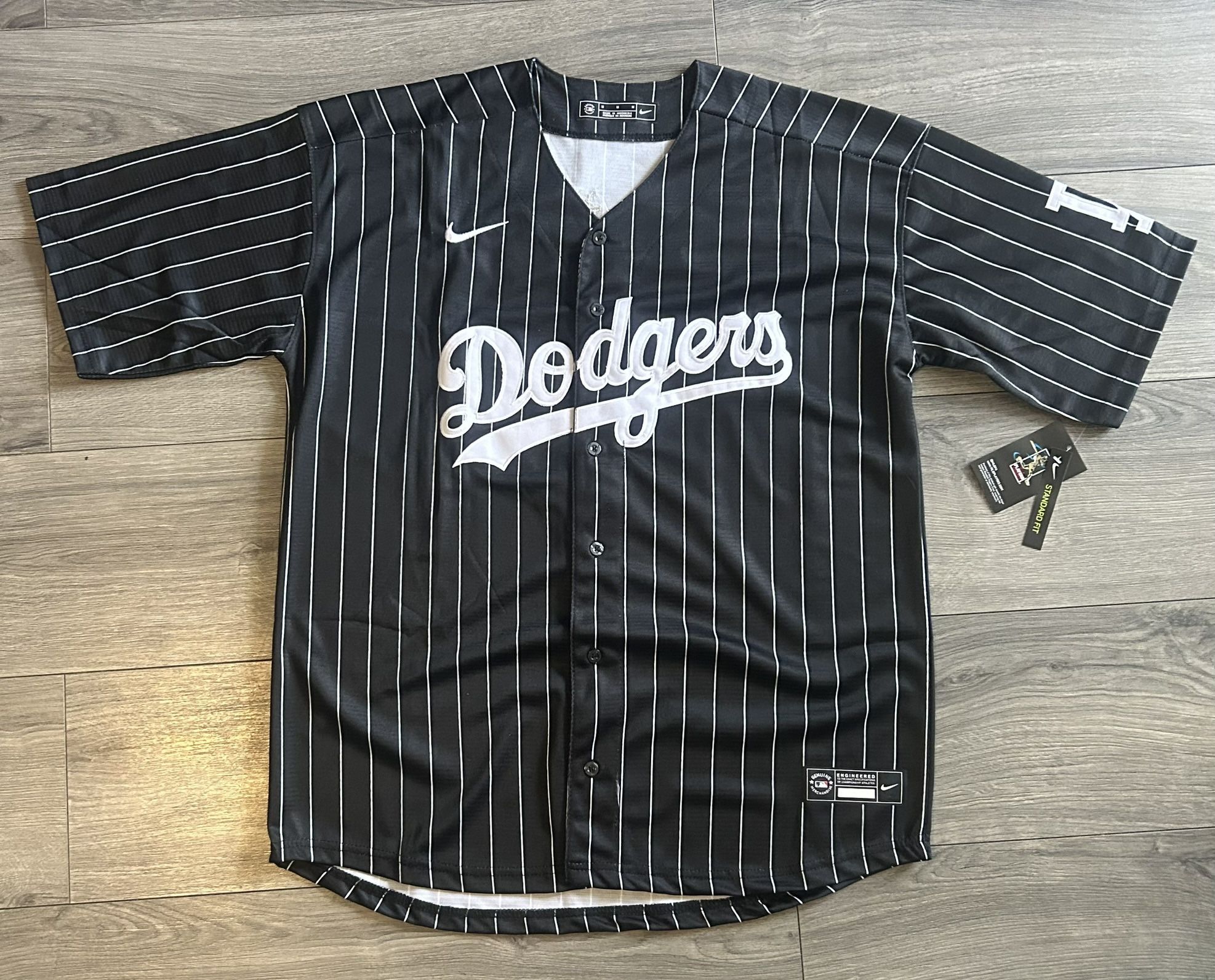 Los Angeles Dodgers Mookie Betts Pinstripe Black Jersey