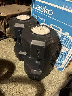 80lb dumbells , concrete