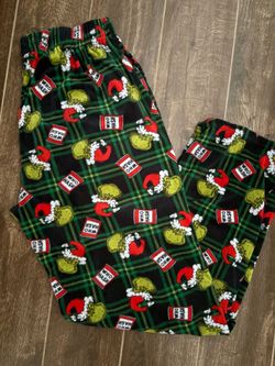 Grinch Pajama Pants Dr Seuss How The Grinch Stole Christmas Fleece Men's Lounge Pants Sz Large