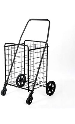 Folding Shopping Utility Cart on Rolling Swivel Wheels