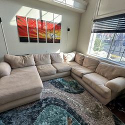 Beige Sectional Couch 
