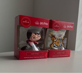 Hallmark Harry Potter & Hogwarts Crest Christmas Ornaments Set of 2