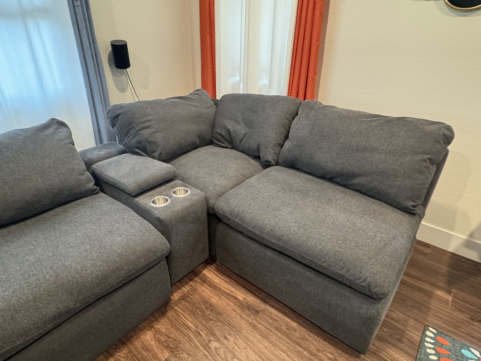 Living Spaces Jolene Modular Sectional In Grey