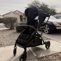 Baby Trend Sit N' Stand 5-in-1 Collapsible Shopper Stroller with Canopy, Visor, Extendable Storage Basket, Phone Tray, and 2 Cup Holders