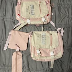 XPSBAG Pink Backpack with Accessories