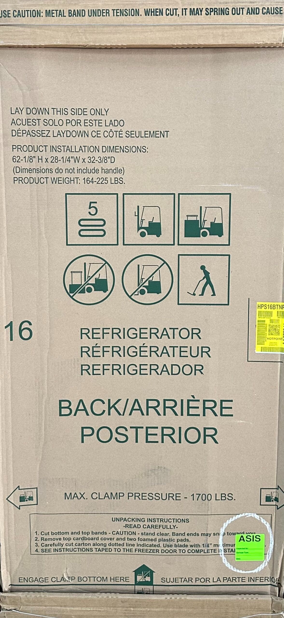 HOTPOINT Refrigerator Top-Freezer HPS16BTNRBB 00015 .