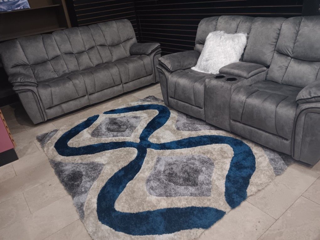 *Ad Special!!!*---Classic Barcelona Fabric Reclining Sofa/Loveseat Sets---Delivery And Financing Available🤠