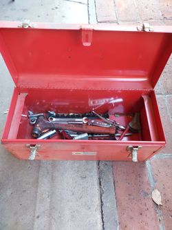 NAPA Red Metal Toolbox with Tools