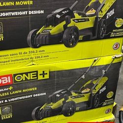 RYOBI 18V CORDLESS PUSH LAWMOWER 21 IN