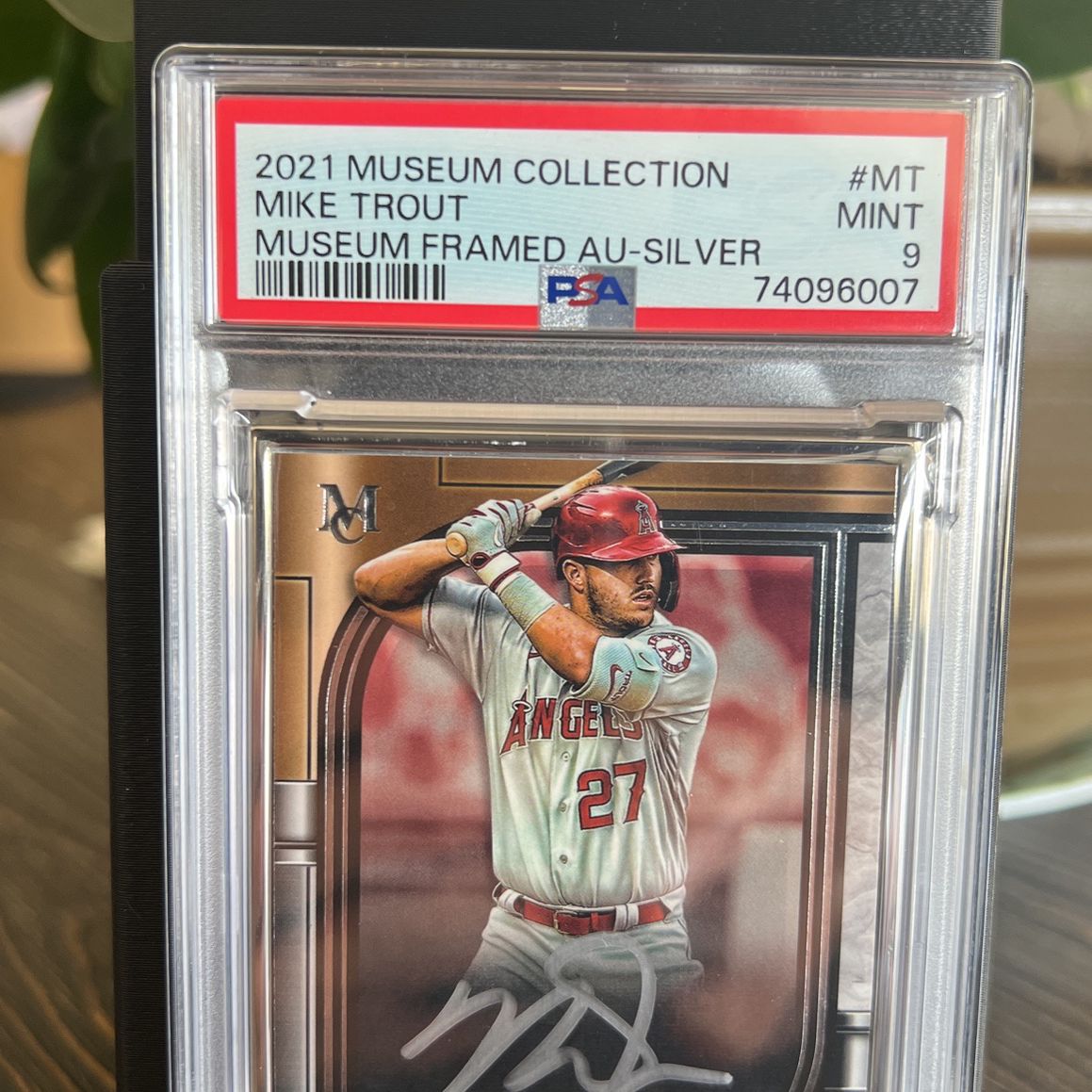 2021 Topps Museum MIKE TROUT Silver Framed Auto /15  PSA MINT 9