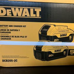 DEWALT 20V MAX Battery Charging Kit, Includes 2 Batteries, 5Ah