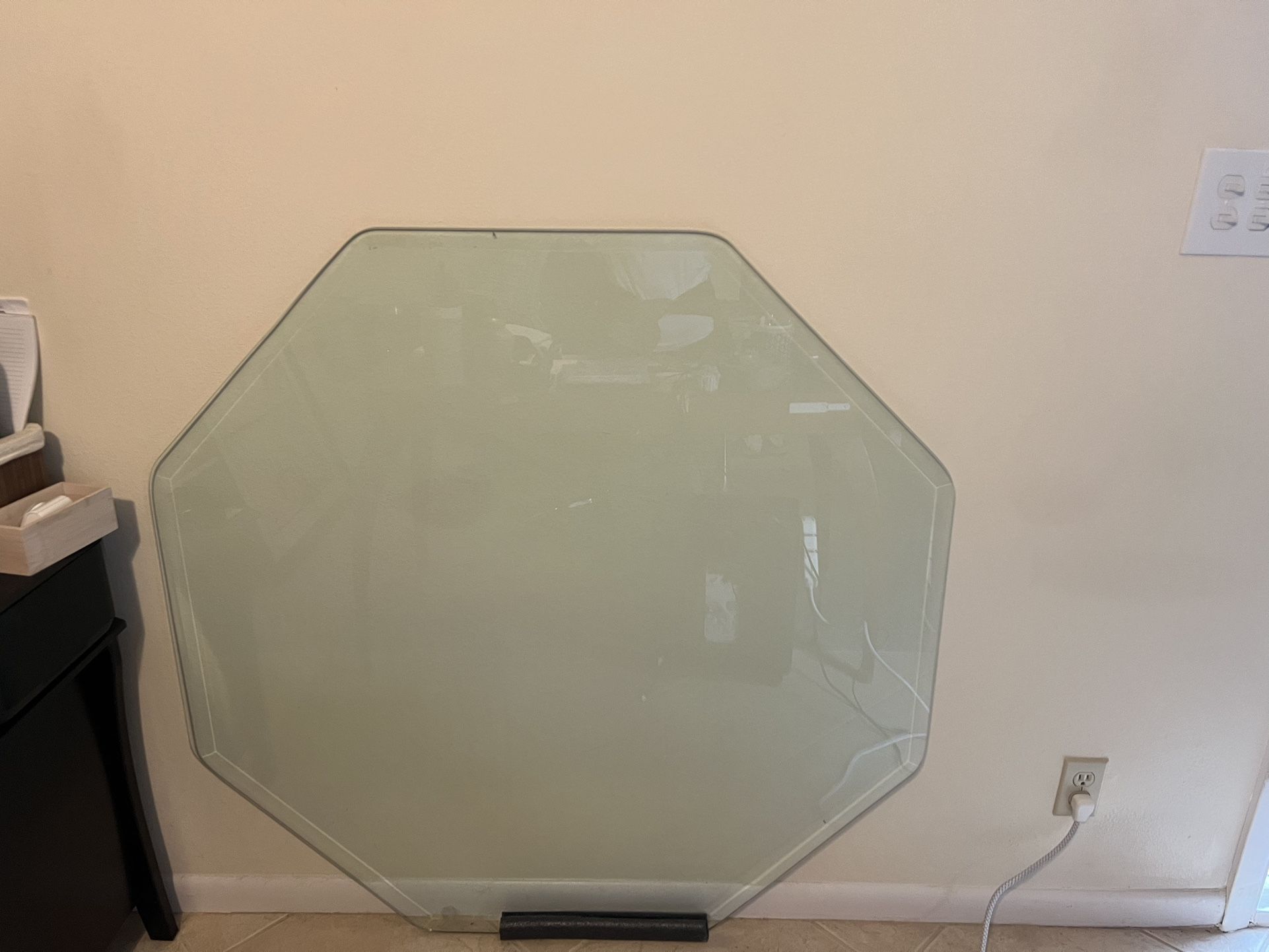 Octagon Beveled Glass Table Top