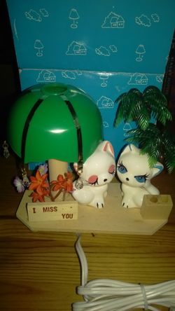 Cat lamp "I miss you"