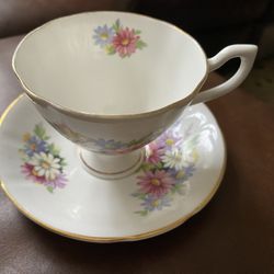 Derby, Fine Bone China Made In England Cup And Saucer, Mint Condition