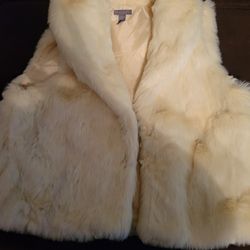 Fur Vest/off White XL