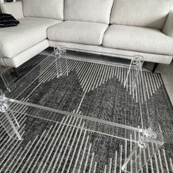 Art deco Retro and stunning lucite and glass coffee & side tables