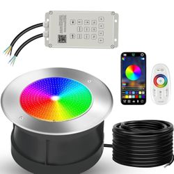 10" LED Pool Lights for Inground Pool with Niche, 120V 40W Swimming Pool Lights with 50FT Cord, IP68 Waterproof Pool Underwater Light with 3 Control W