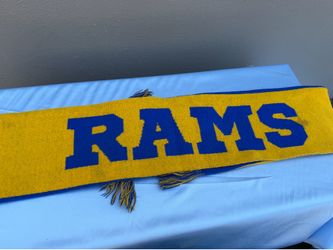 Los Angeles Rams NFL Football Scarf - Blue Yellow Colors with Logo and Fringe