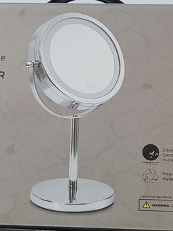 Jessica Moore LED Mirror, 10X Magnification On One Side, With 360° Rotation