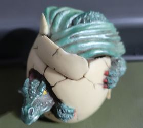 Vintage Green Baby Dragon Figurine