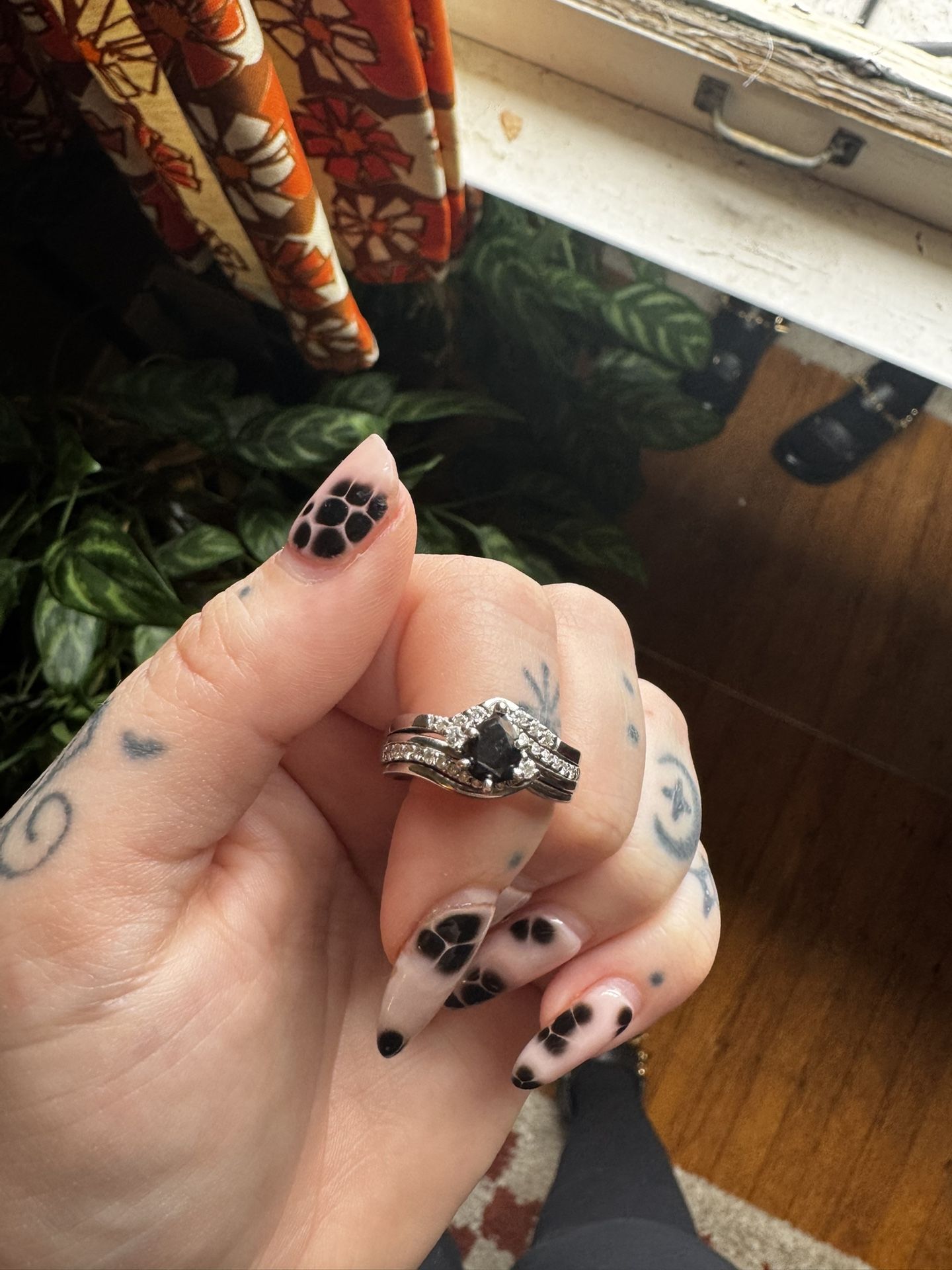 Unique Black Diamond Engagement Ring