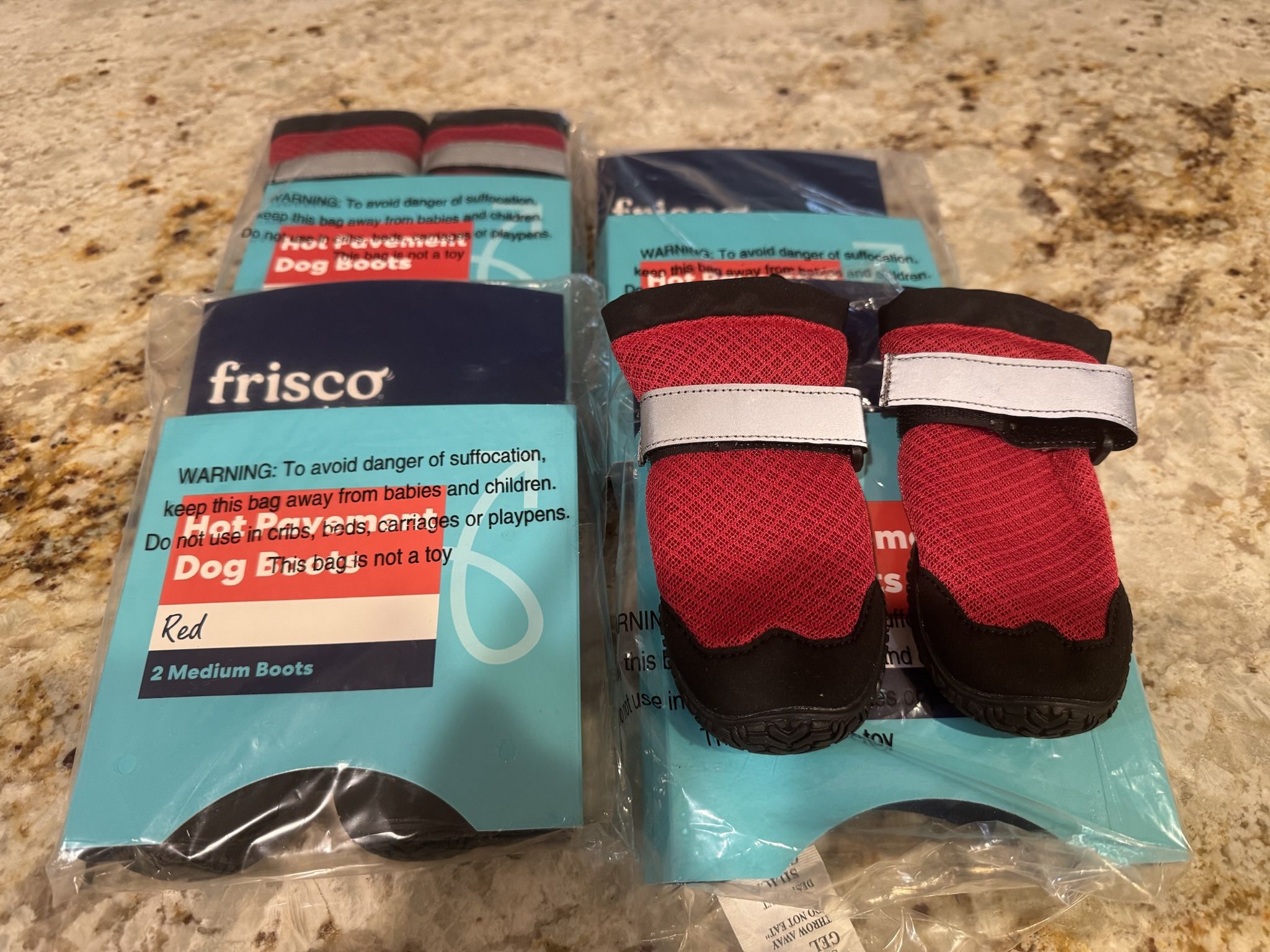Frisco Dog Boots -Hot Pavement. Size Med