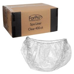 ForPro Professional Collection Spa Liners | Fit All Pedicure Spas, Disposable Liners, Clear, 400-Count