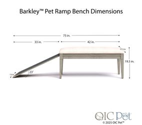 OIC Pet Barkley Cat & Dog Bench Ramp, Canyon Gray
