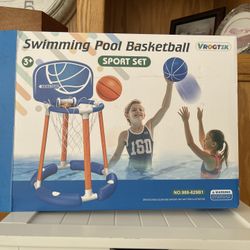 Blue Swimming Pool Floating Basketball Sports Set