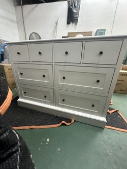 Newly Assembled 7 Drawer White Dresser