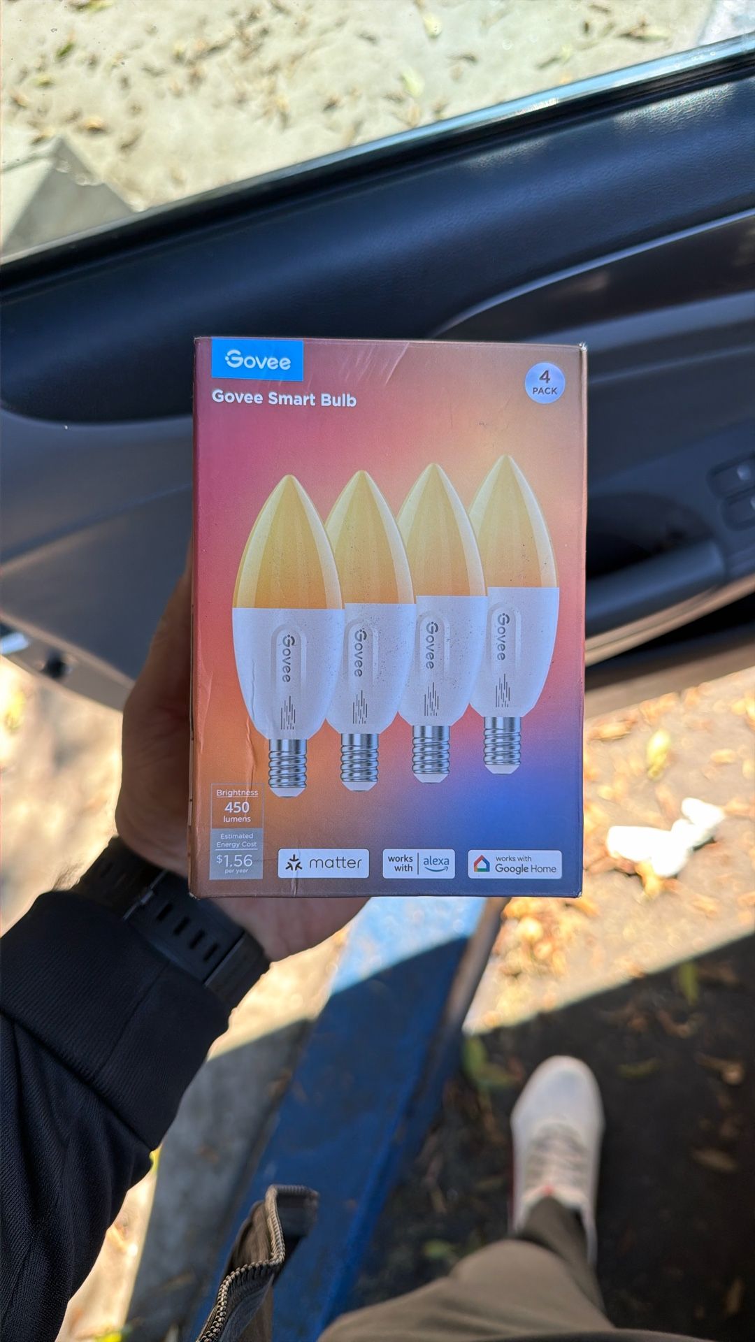 Govee E12 Led Bulb, Smart Light Bulbs Work with Matter, Alexa, Google Assistant, WiFi Candelabra Bulbs 40 Watt Equivalent, RGBWW Color Changing Light