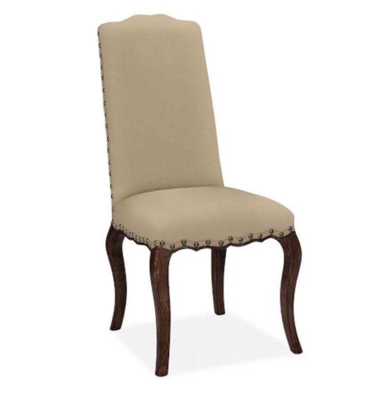 Pottery BARN Artisan"Calais"Nailhead brown+tan DINING CHAIRS,set 6