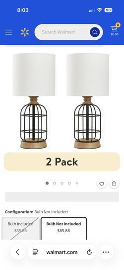 2 new lamps with bulbs