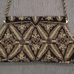 Beaded Gold Rope Chain Strap Purse