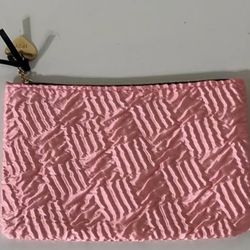 Pink Cosmetic Bag With A Heart Zipper