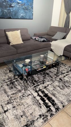 Glass Top Coffee Table with Chrome Legs