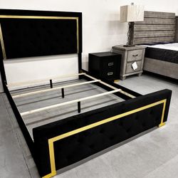 5 Pcs Black Bedroom Set Queen or King bed Dresser Nightstand  Mirror And Chest  Pepe 