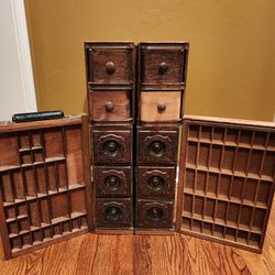 Vintage Sewing Machine Cabinet Drawers w/ Frames & Printers Trays~Bath/Craft/Kitchen Storage Containers~Apothecary/Card Catalog Reminiscent