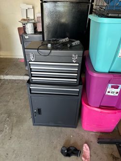 Small toolbox and cabinet