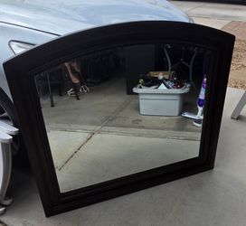 Dark wood mirror