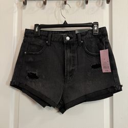 Wild Fable - Black Faded Wash High Waisted Ripped Shorts NEW WITH 🏷