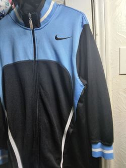 Nike zip up light blue and black
