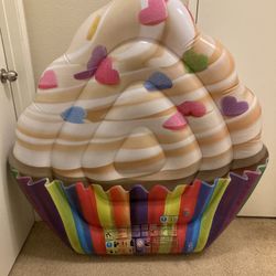Patched - Intex Sand and Summer Inflatable Vanilla Cupcake Pool Float Raft Lounge Mat