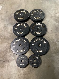 170 Ibs VULCAN USA Black Bumper and Change Plates set - Olympic 2" weights
