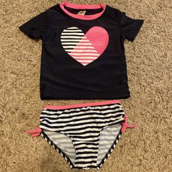 3T- girl Swimsuit Rash guard 