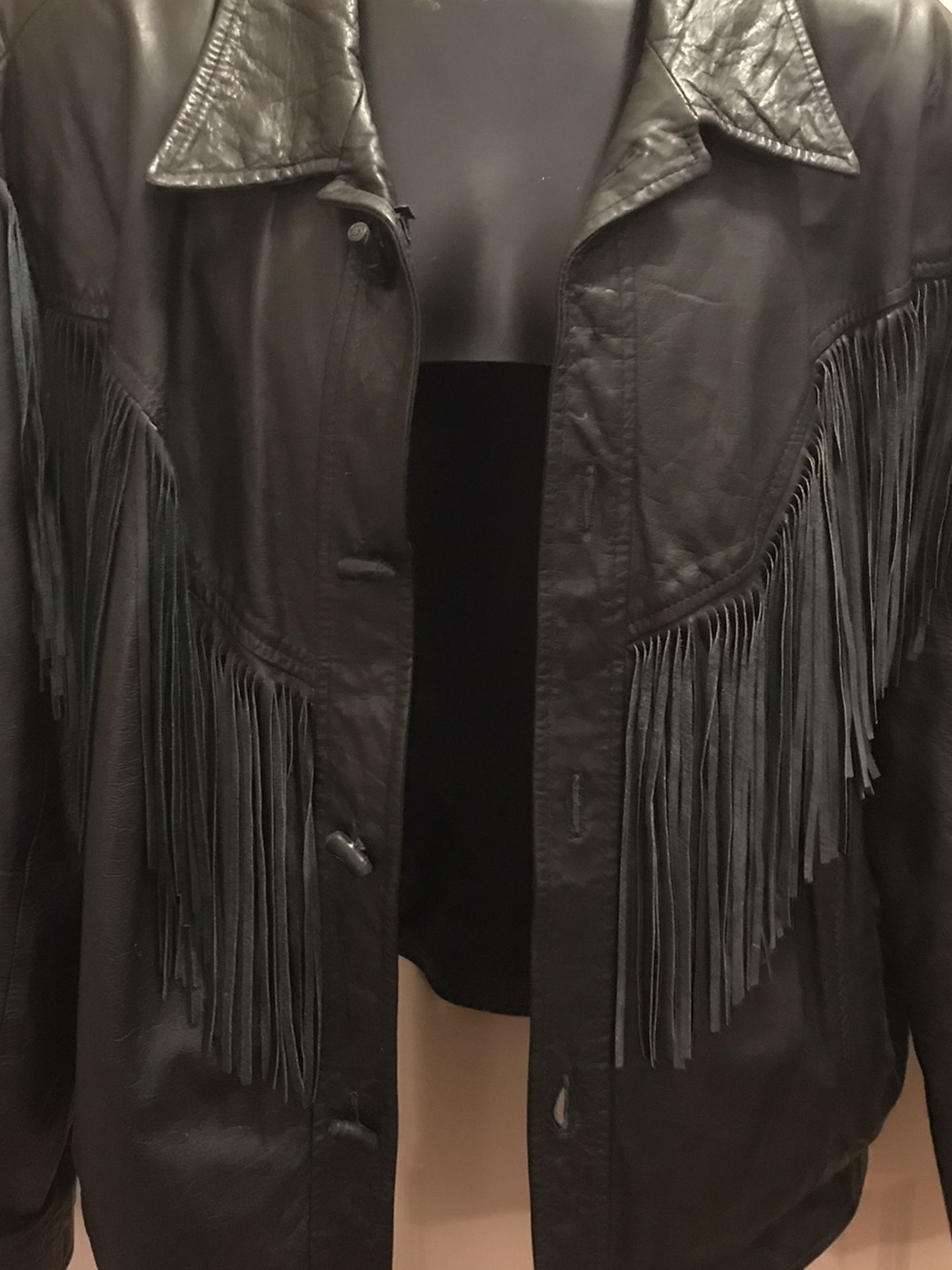 Vintage Pioneer Fringe Leather Jacket