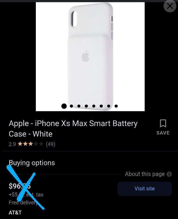 Apple iPhone X s Max Smart Battery Case