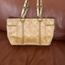 Coach Gold Signature Canvas Tote