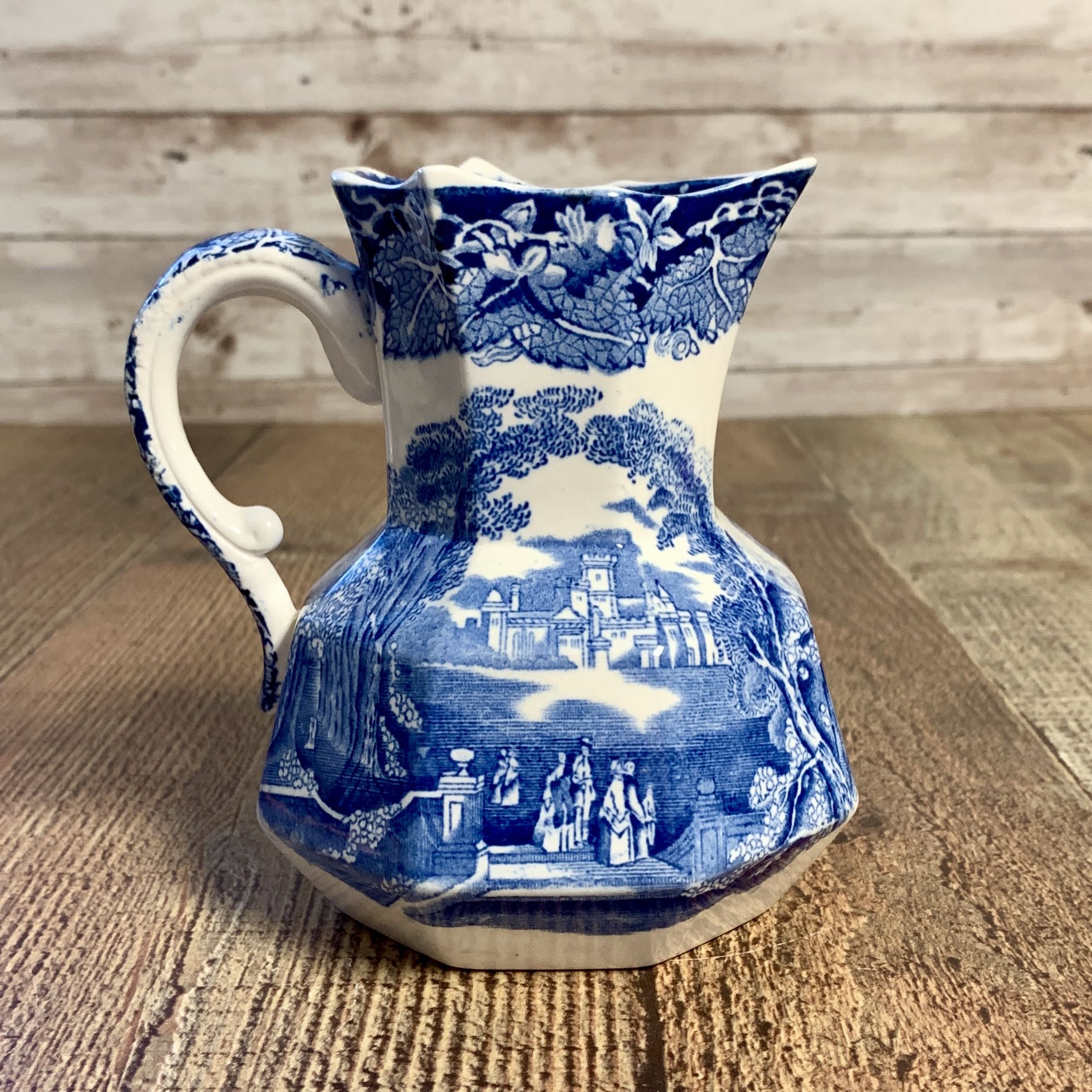 Mason's VISTA BLUE Ironstone Hydra Jug / Pitcher England Transferware